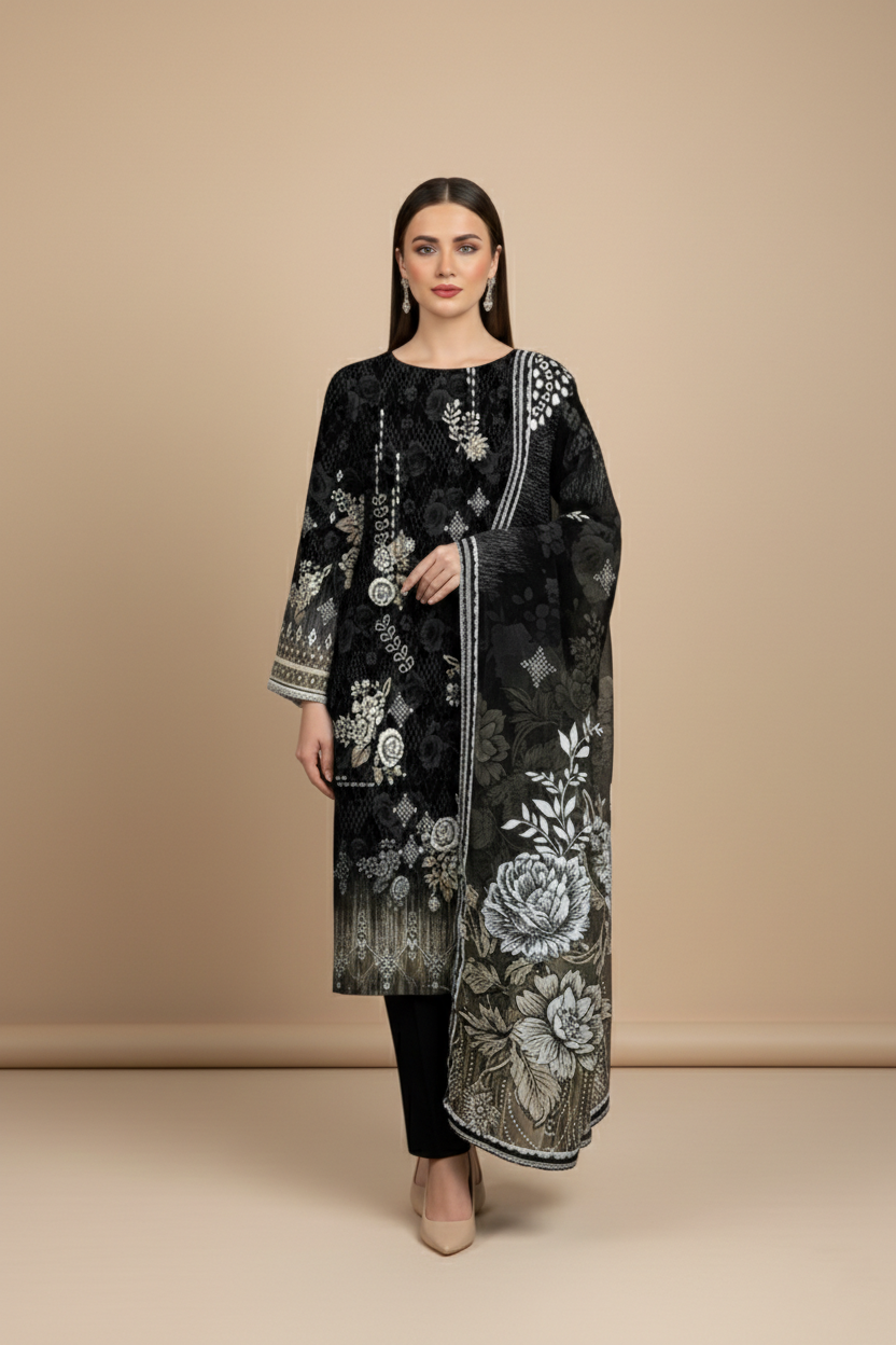 3 PIECE - PRINTED LAWN SUIT