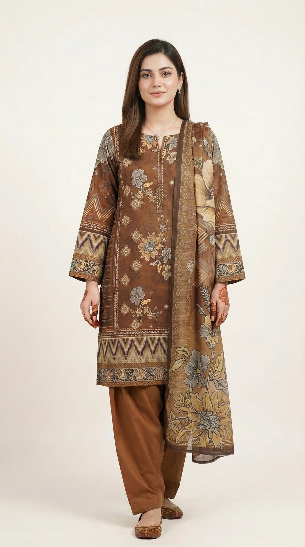 3 PIECE - PRINTED LAWN SUIT