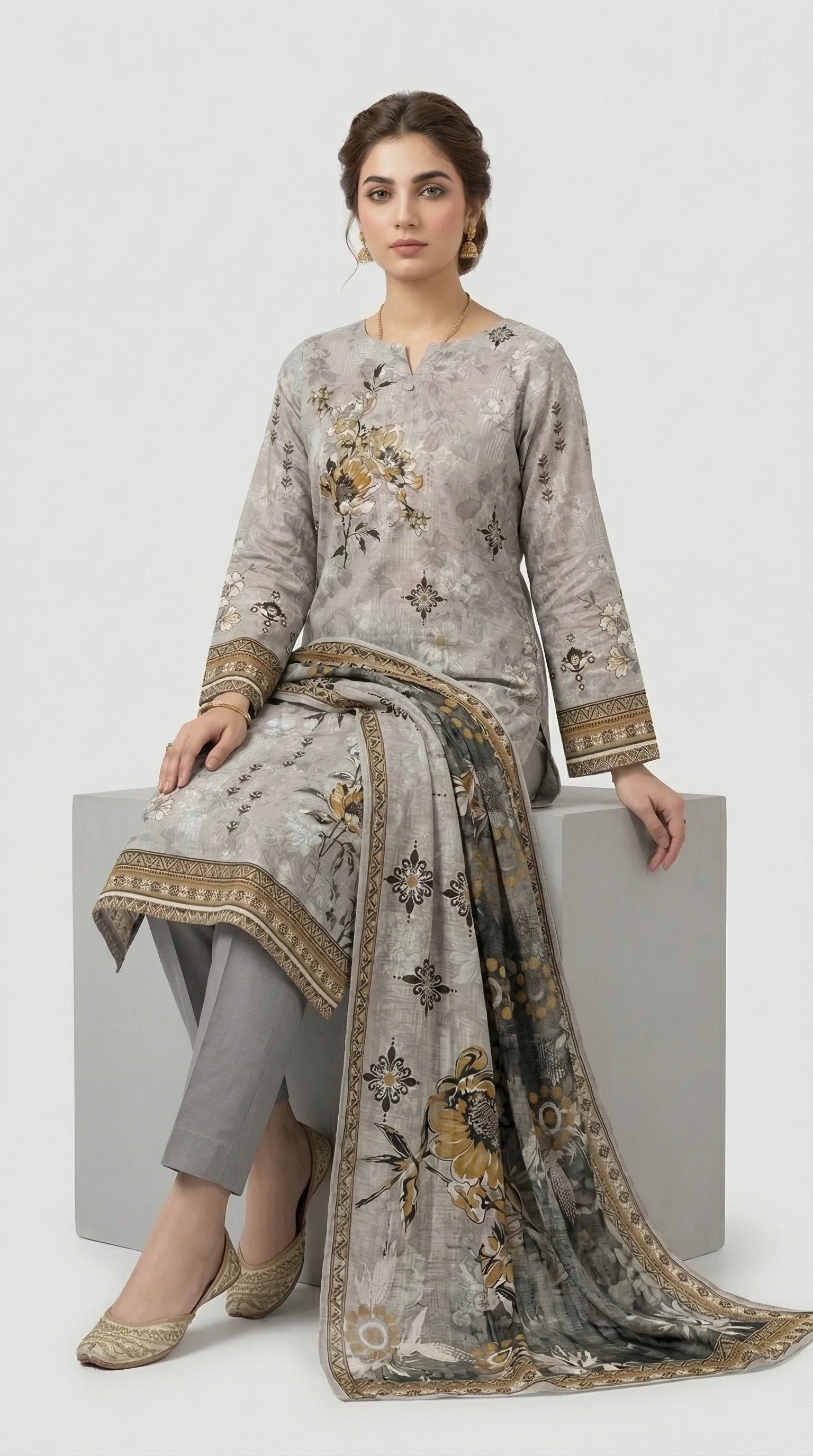 3 PIECE - PRINTED LAWN SUIT