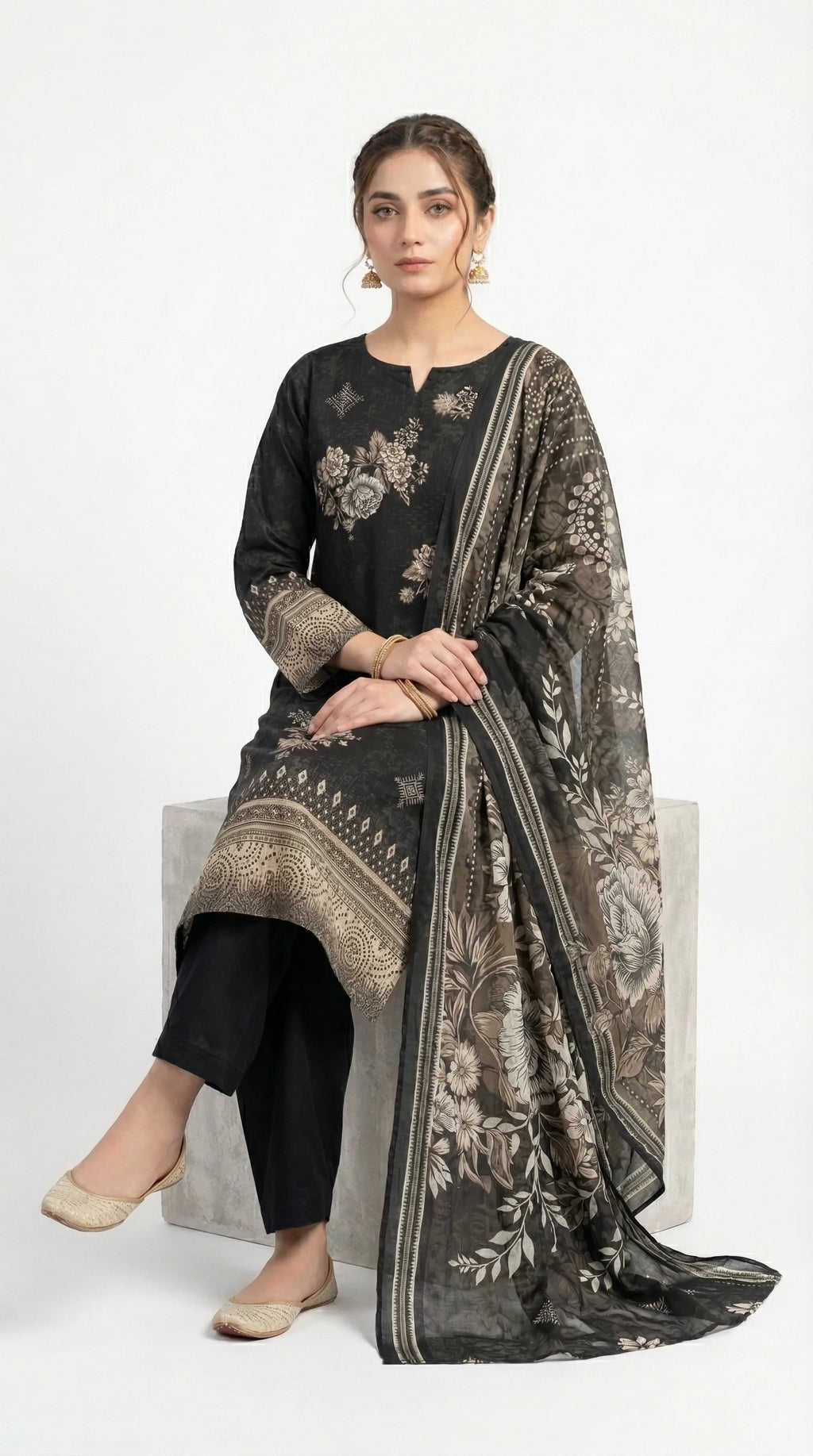 3 PIECE - PRINTED LAWN SUIT