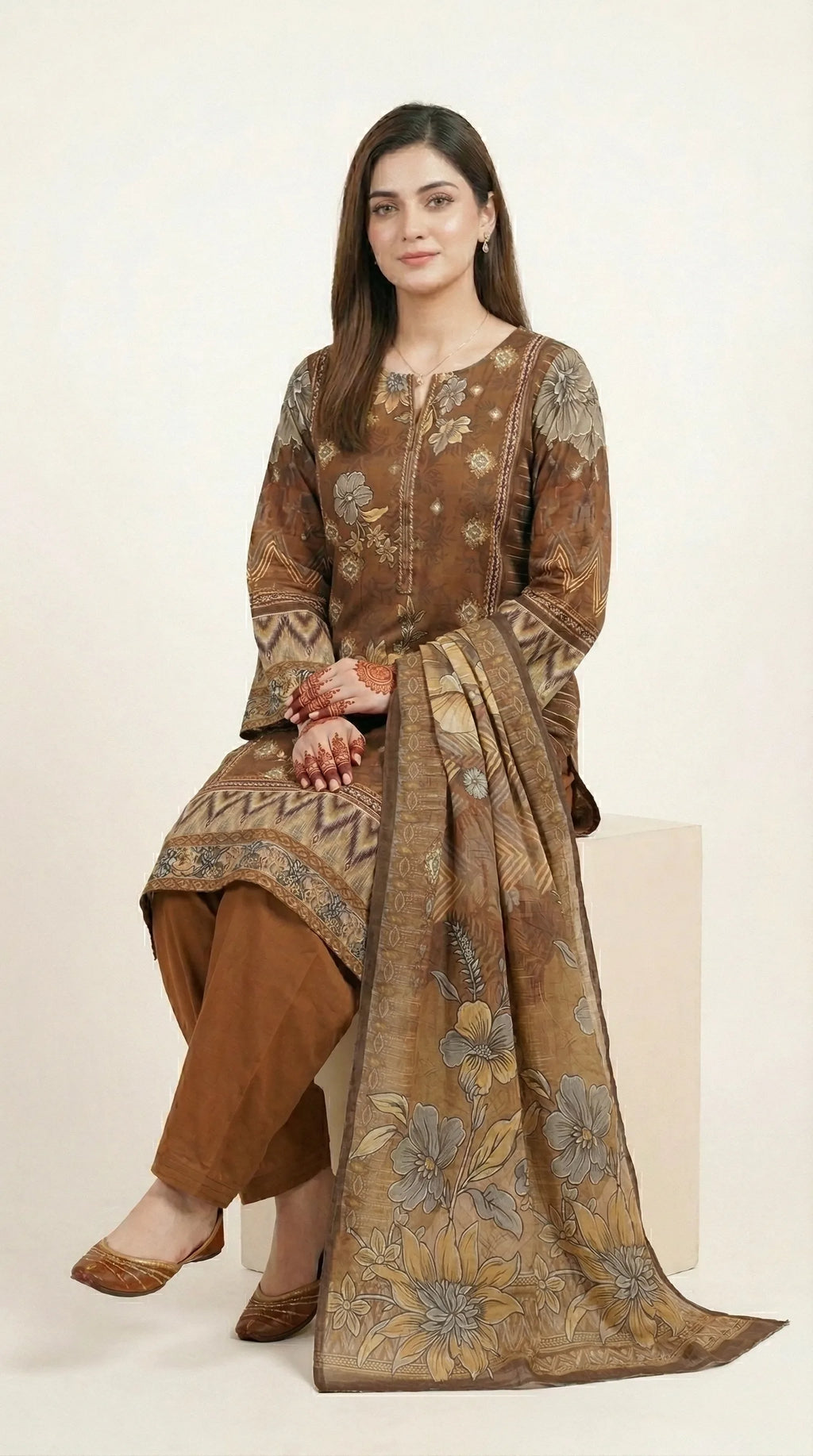 3 PIECE - PRINTED LAWN SUIT